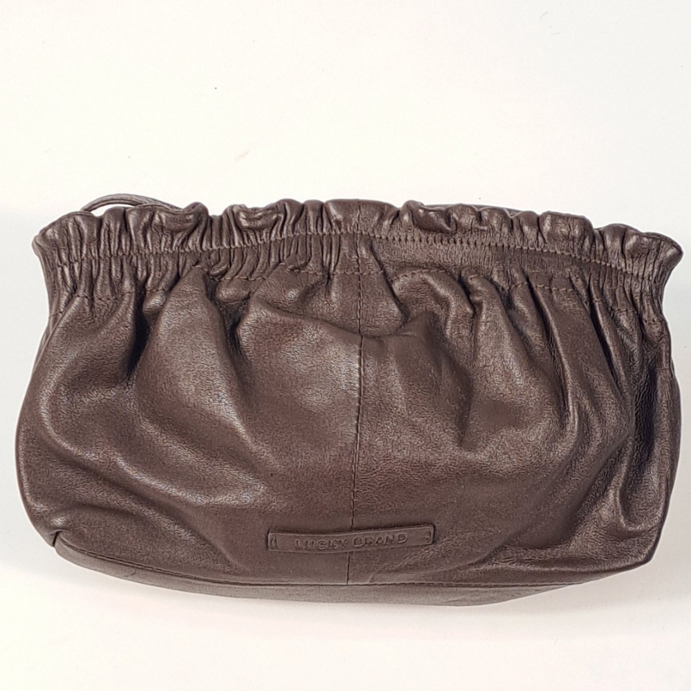 Lucky Brand Brown Leather & Suede Ruched Shoulder Bag Boho